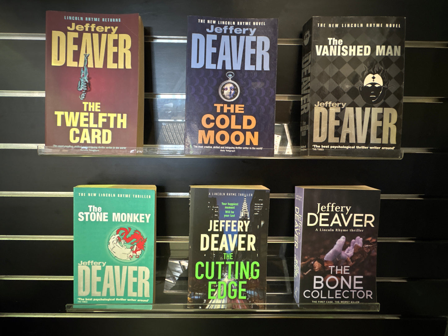 DEAVER, Jeffery - Bundle of 6 - Assorted Titles in the Lincoln Rhyme Series (Min.Fair Condition)