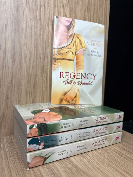 MILLS + BOON Regency 'Silk and Scandal' # 1,2,3,6 Bundle of 4 (Min. very good condition)