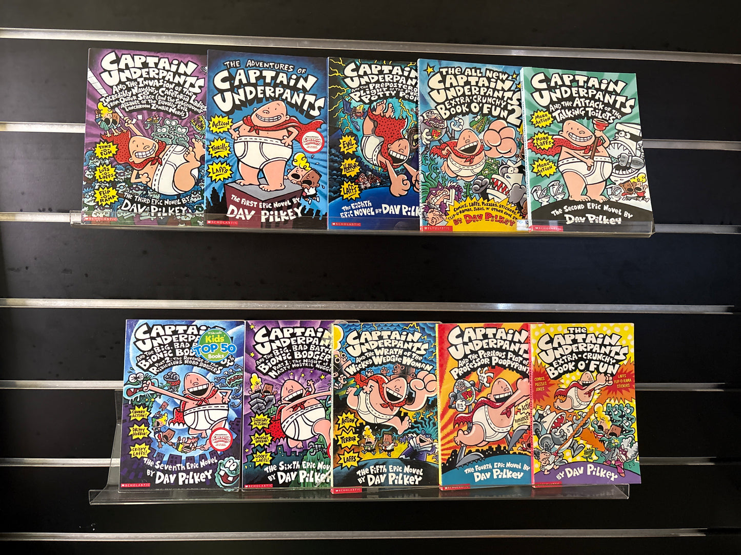 PILKEY, Dav - Bundle of 10 - Selected Titles in Captain Underpants Series (Min. fair condition)