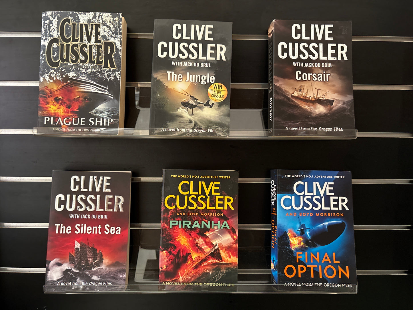 CUSSLER, Clive - Bundle of 6 - Assorted Titles in Oregon Files Series (Min. FAIR condition)