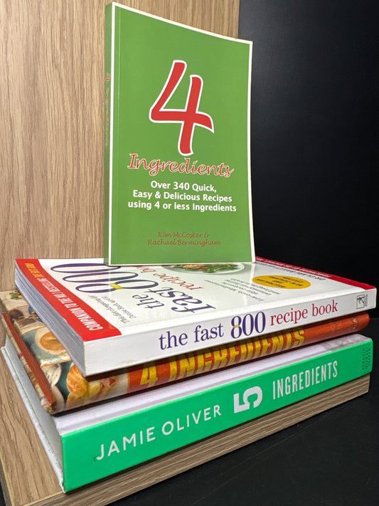 COOKBOOKS Assorted Fast Cooking Titles Bundle of 4 (Min. fair condition)