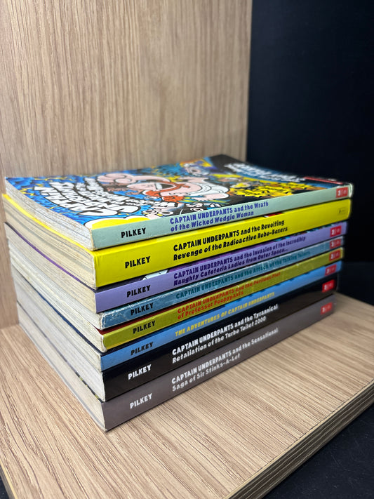 PILKEY, Dav 'Captain Underpants' Assorted Titles Bundle of 8 (Min. fair condition)