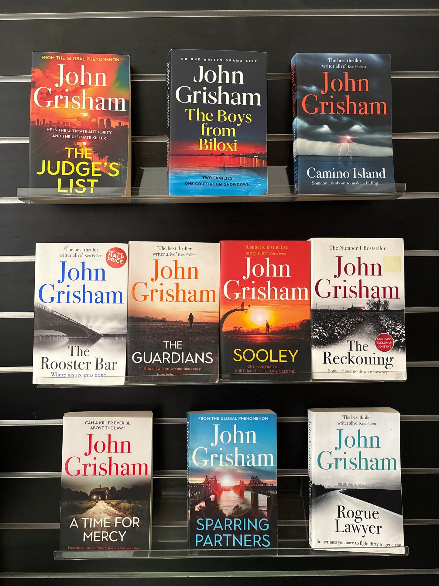 GRISHAM, John - Bundle of 10 - Assorted Titles (Min. fair condition)