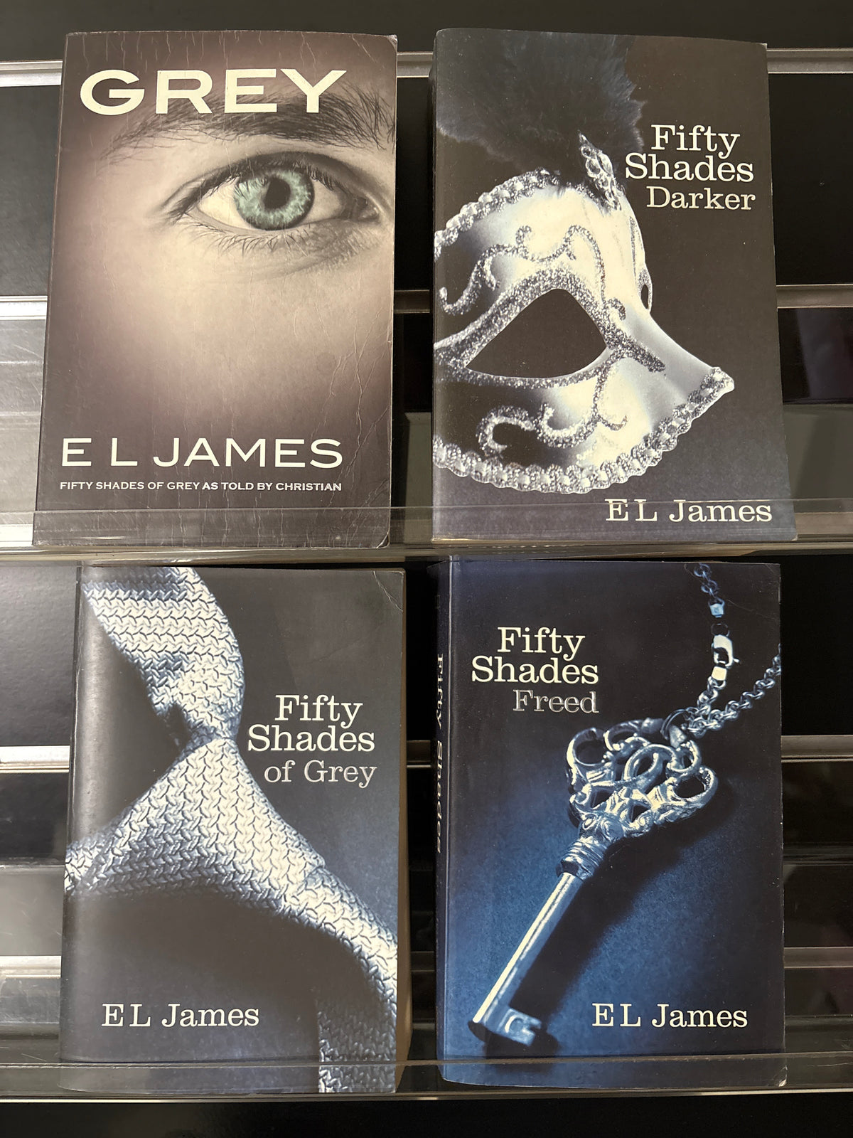 JAMES, E L 'Fifty Shades of Grey' #1-3 + 'Grey' Bundle of 4 (Min. good condition)