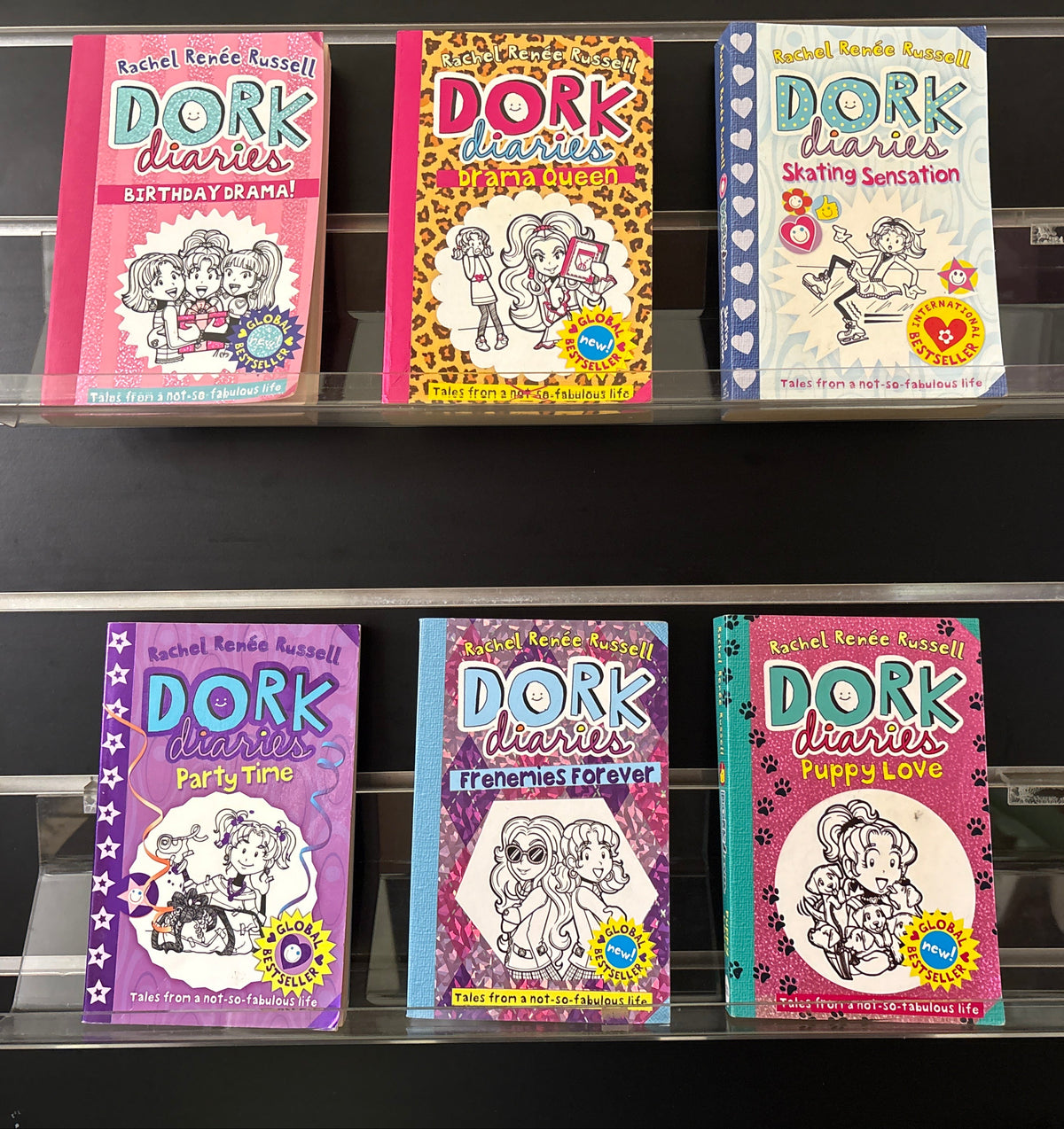 RUSSELL, Rachel Renée  'Dork Diary' Series - Bundle of 6 - Assorted Titles (Min. good condition)