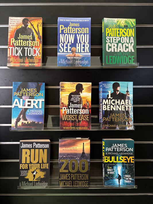 PATTERSON, James (Bundle of 9) Assorted Titles with co-author Michael Ledwidge (Min. fair condition)