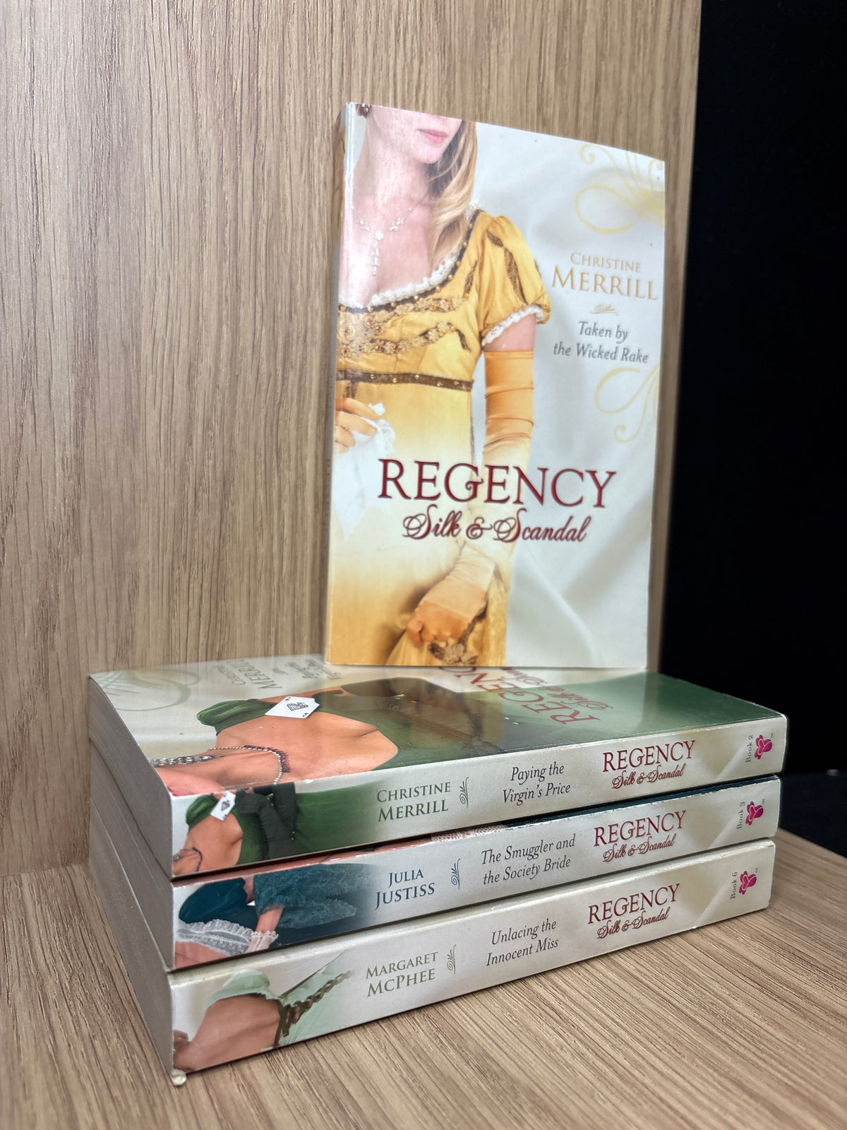 MILLS + BOON Regency 'Silk and Scandal' # 1,2,3,6 Bundle of 4 (Min. very good condition)