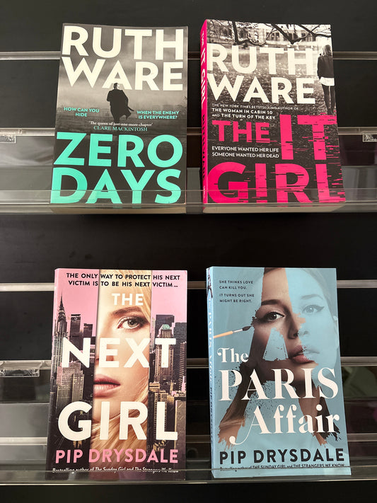DUO THRILLER PACK - WARE, Ruth and DRYSDALE, Pip  Assorted Titles Bundle of 4 (Min. good condition)