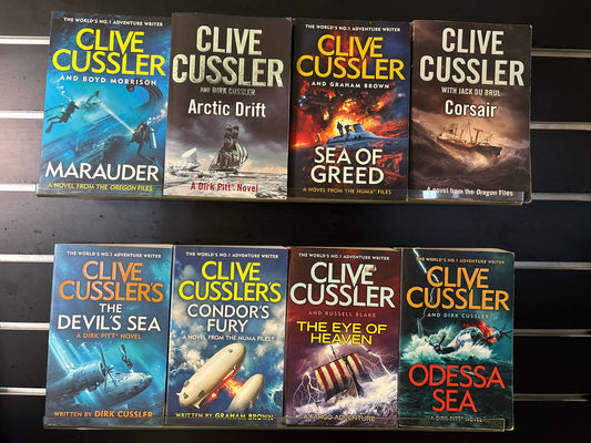 CUSSLER, Clive - Bundle of 8 - Assorted Titles (Min good condition)