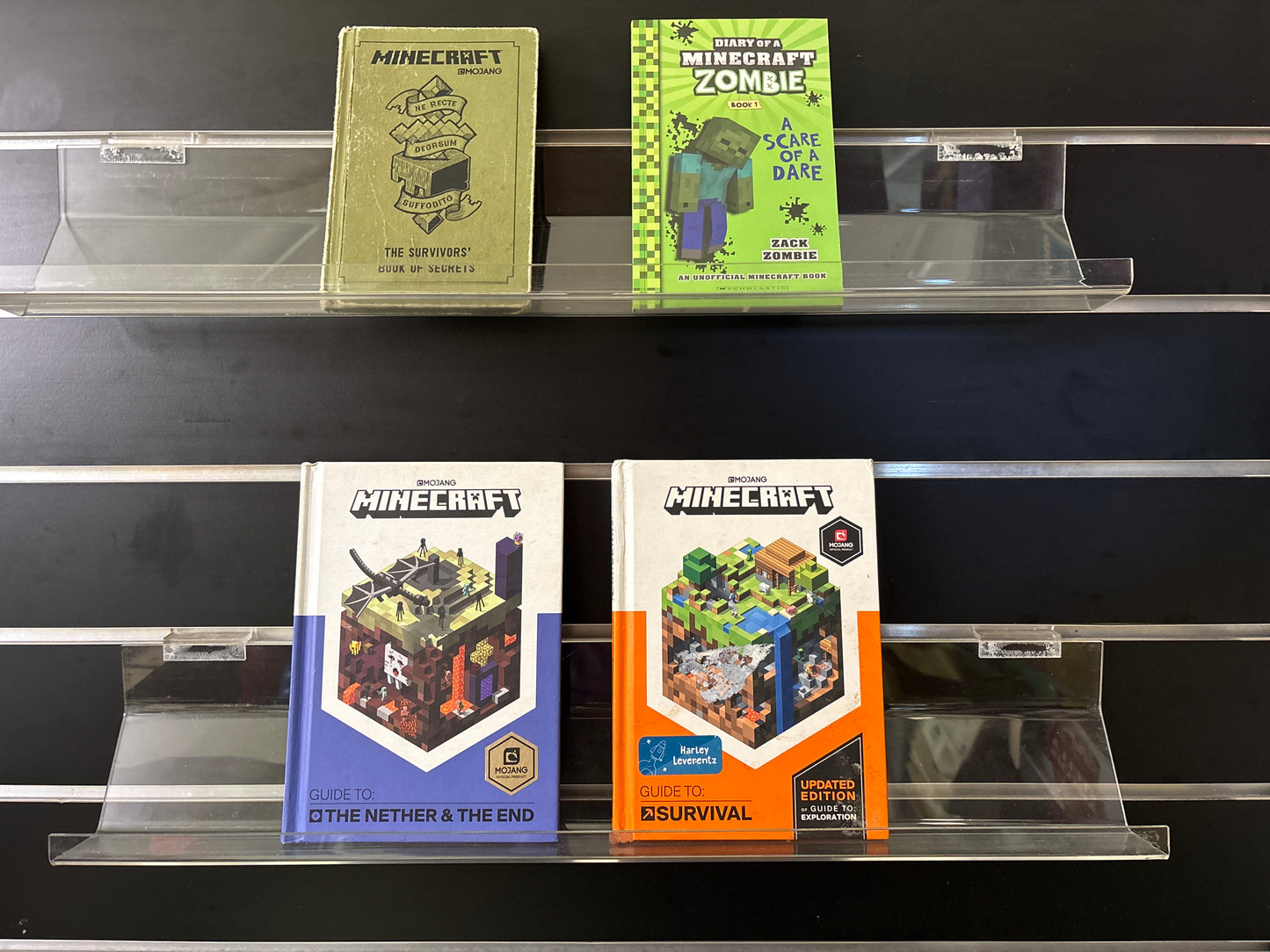 MINECRAFT Assorted Guides + Bonus Story book Bundle of 4 (Min. fair condition)