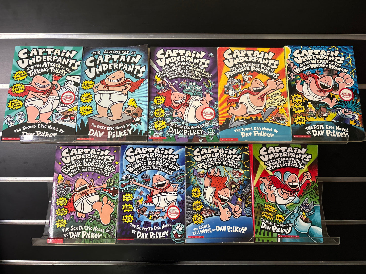 PILKEY, Dav 'Captain Underpants' #1-9 Bundle of 9 (Min. fair condition)