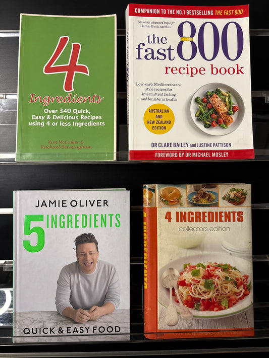 COOKBOOKS Assorted Fast Cooking Titles Bundle of 4 (Min. fair condition)