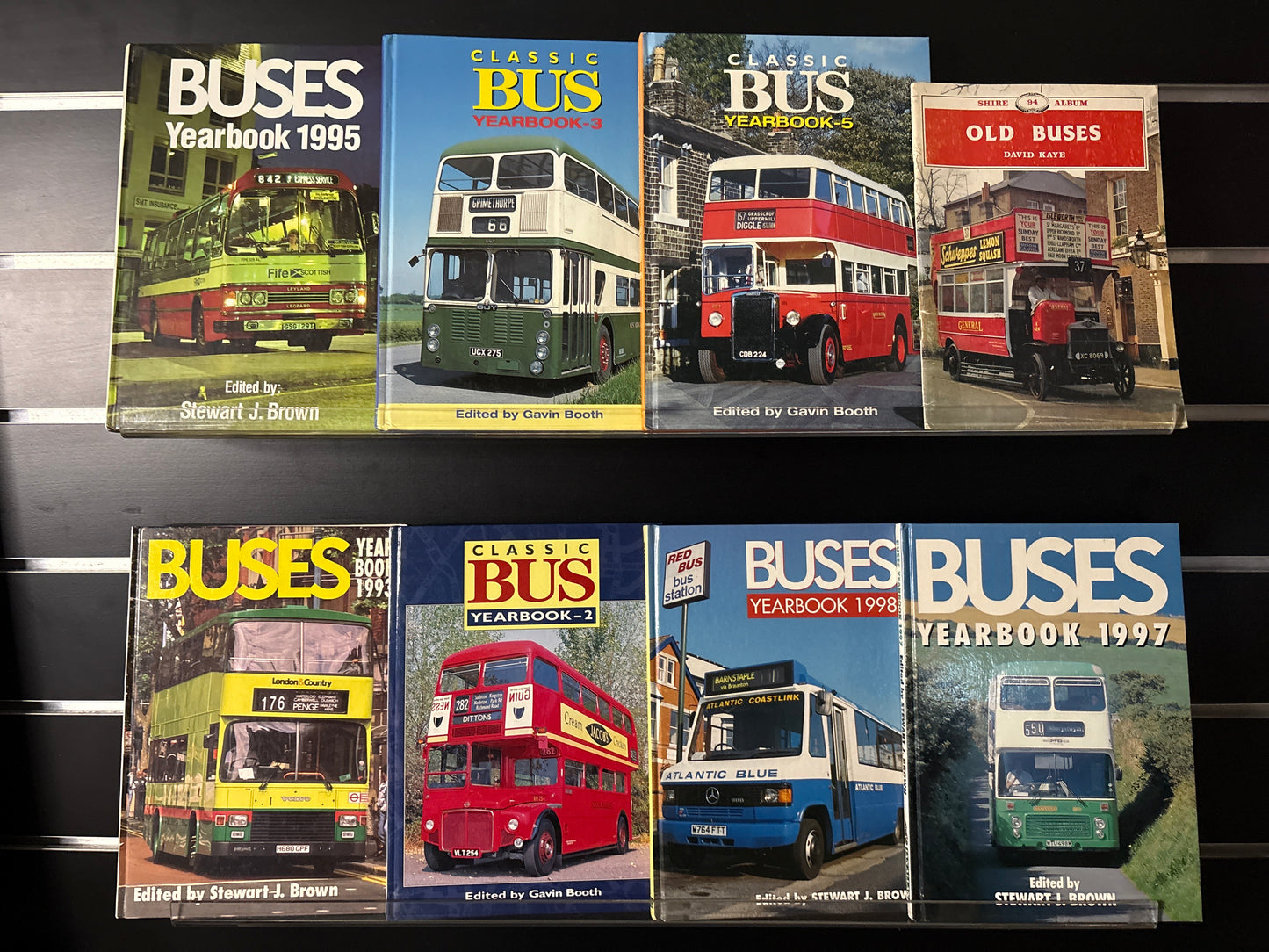 CLASSIC BUS YEARBOOKS + Bonus 'Old Buses' by David Kaye Bundle of 8 (Min. Good condition)