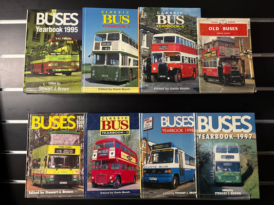 CLASSIC BUS YEARBOOKS + Bonus 'Old Buses' by David Kaye Bundle of 8 (Min. Good condition)