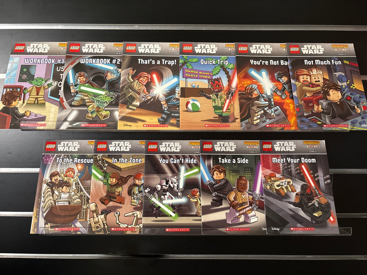 STAR WARS SCHOLASTIC PHONICS Pack 1 Titles #1+3-10 + Workbooks #1+2 Bundle of 11 (Min. good condition)