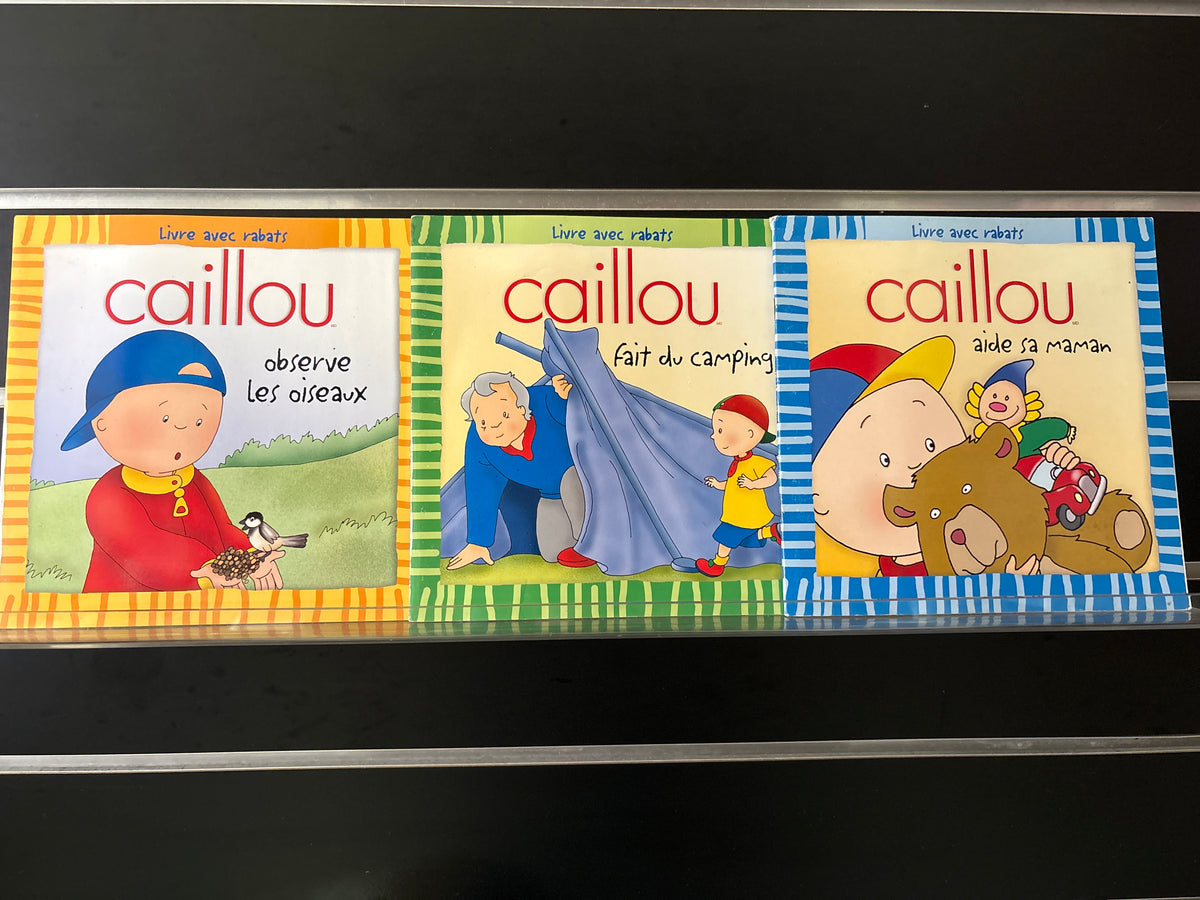 FRENCH TEXT: 'Caillou' Series Lift The Flap Books Bundle of 3 (Min good condition)
