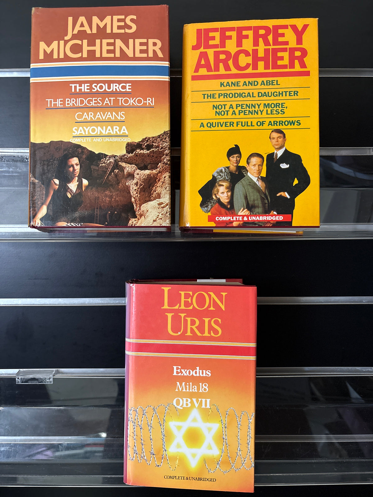 MICHENER, J.  ARCHER, J. URIS, L. Complete + Unabridged Assorted Standalone Titles Bundle of 3 (Min. fair condition)