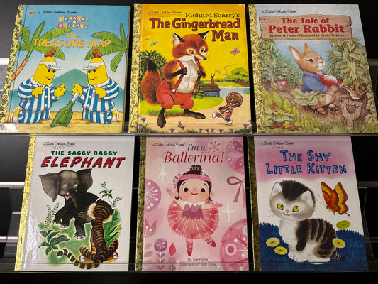 LITTLE GOLDEN BOOKS Assorted Classic Titles Bundle of 6 (Min. very good condition)