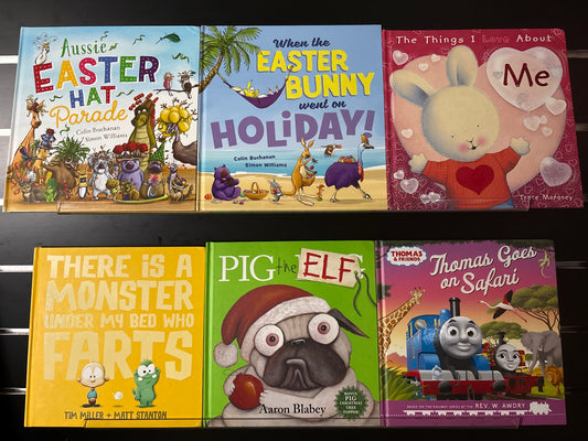 KIDS PICTURE BOOKS Assorted Standalone Titles Various Authors Bundle of 6 (Min. fair condition)