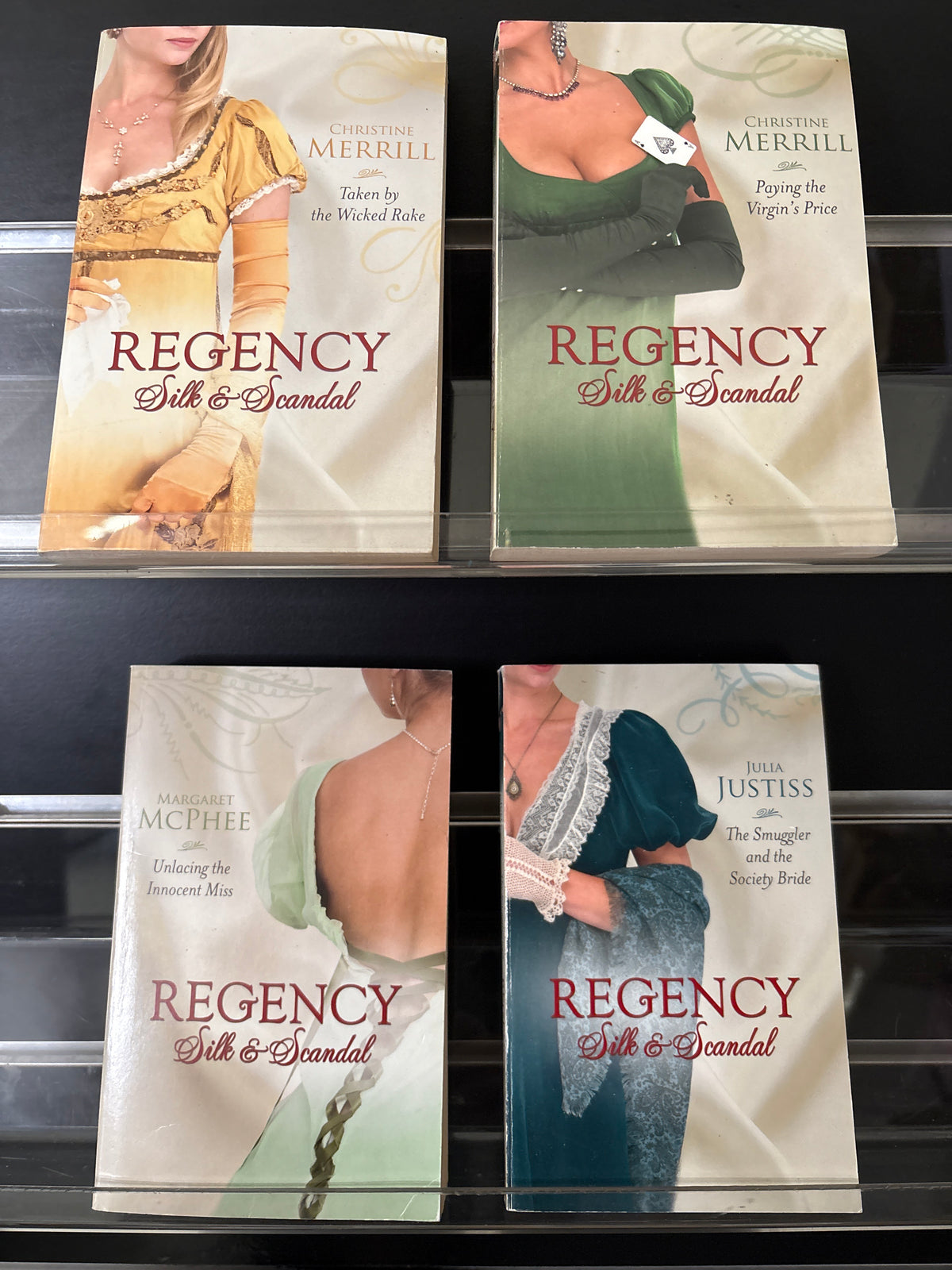 MILLS + BOON Regency 'Silk and Scandal' # 1,2,3,6 Bundle of 4 (Min. very good condition)