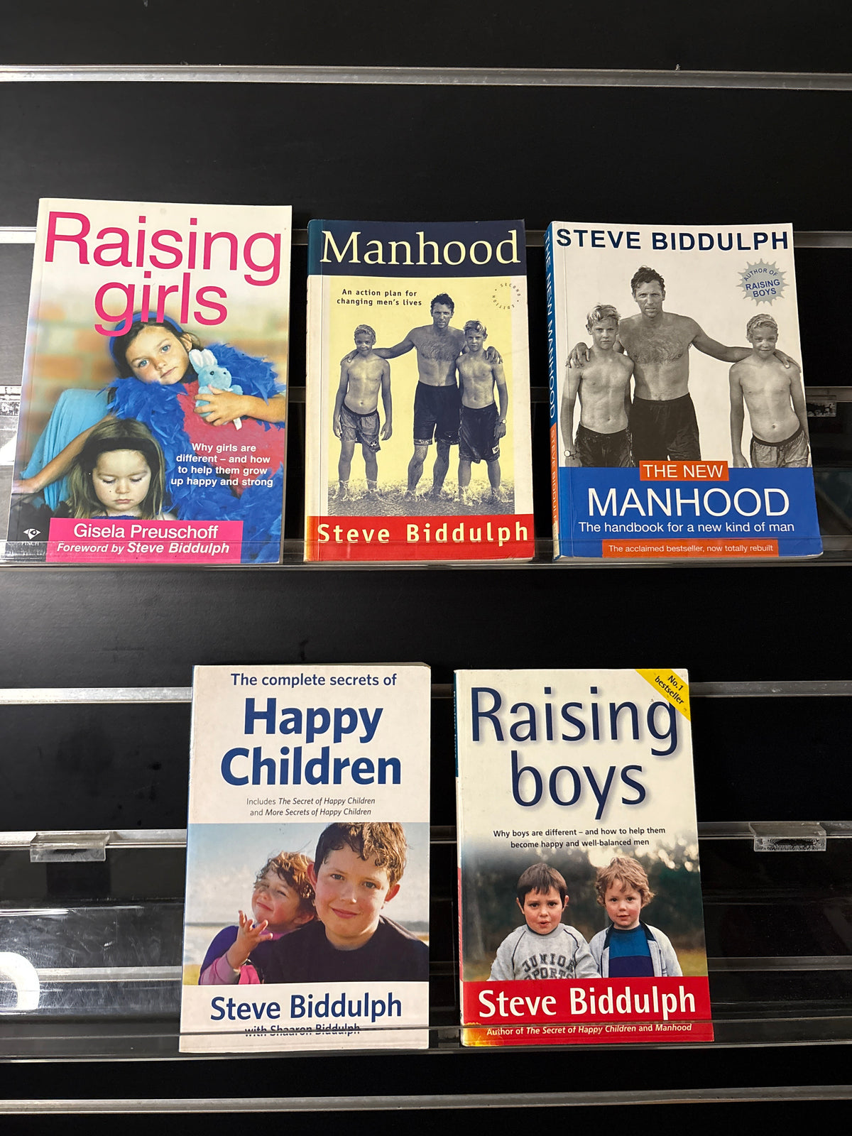 BIDDULPH, Steve Raising Children + Manhood Assorted Standalone Titles Bundle of 5 (Min. fair condition)