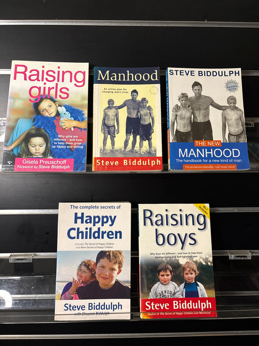 BIDDULPH, Steve Raising Children + Manhood Assorted Standalone Titles Bundle of 5 (Min. fair condition)
