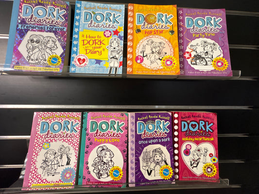 RUSSELL, Rachel Renée - Bundle of 8 - Assorted Titles in The Dork Diaries Series (Min. fair condition)