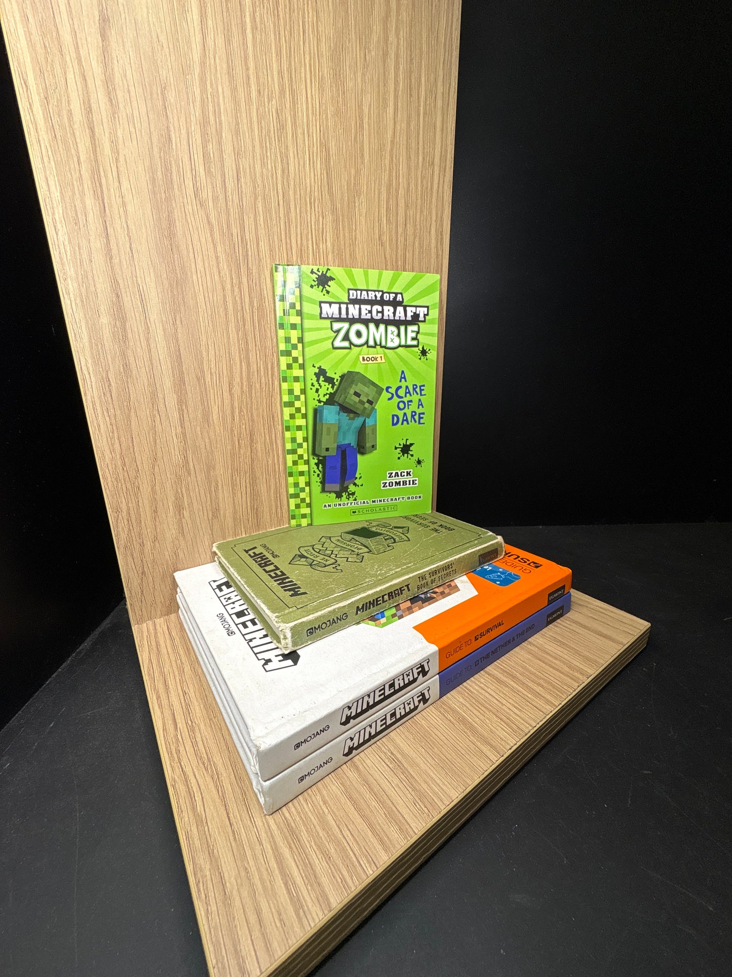 MINECRAFT Assorted Guides + Bonus Story book Bundle of 4 (Min. fair condition)