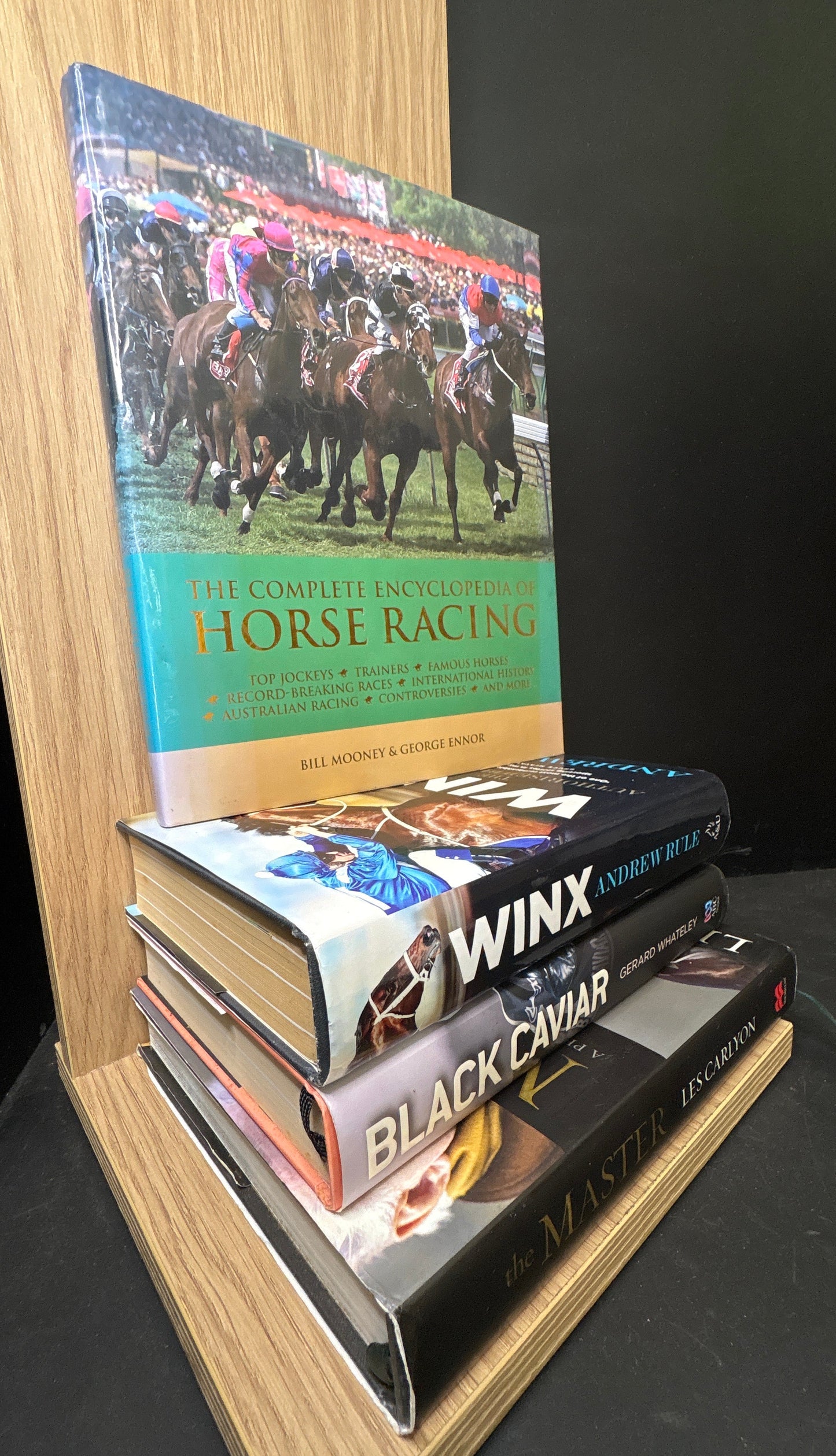 HORSE RACING - Encyclopedia of Horse Racing + 3 Biographies, Bundle of 4 (Min. fair conditions)