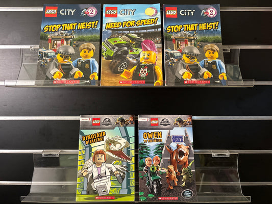 SCHOLASTIC LEVEL 2 SERIES: LEGO CITY + JURASSIC WORLD Bundle of 5 (Min. good condition)