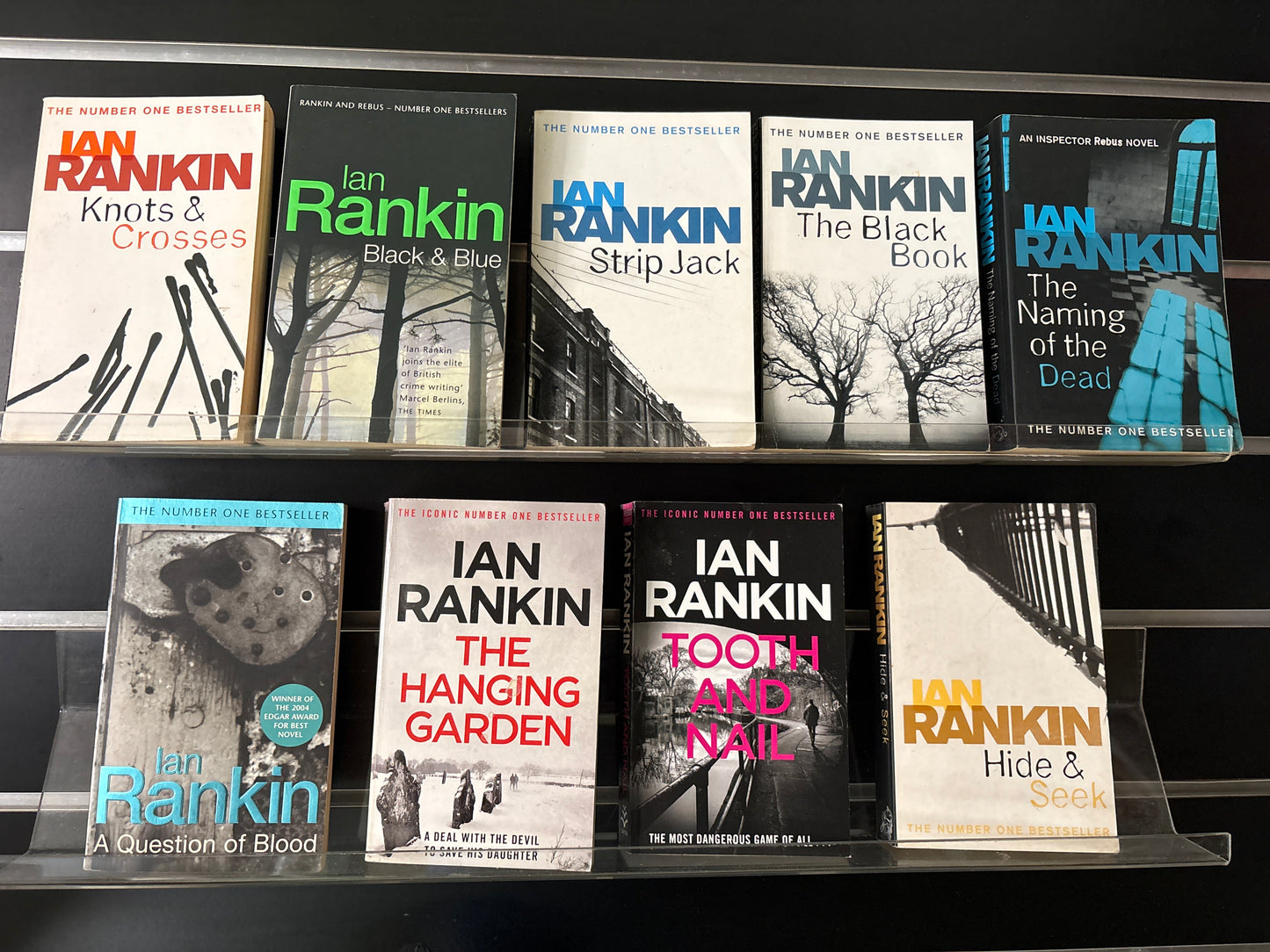 RANKIN, Ian 'John Rebus' Series Books #1-5 plus other assorted titles Bundle of 9 (Min. fair condition)