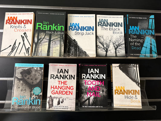 RANKIN, Ian 'John Rebus' Series Books #1-5 plus other assorted titles Bundle of 9 (Min. fair condition)