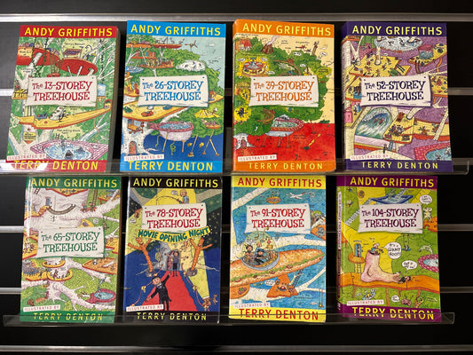 GRIFFITHS, Andy + DENTON, Terry 'Treehouse' Series Books #1-8  Bundle of 8 (Min. fair condition)