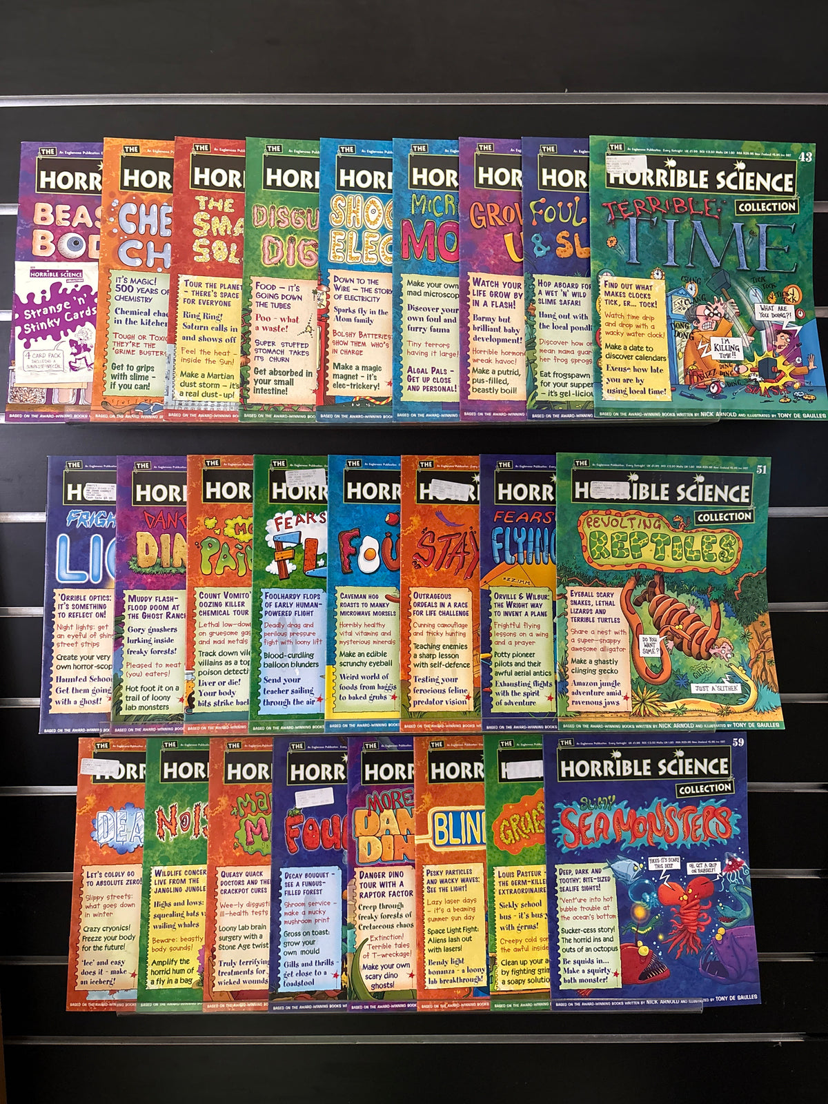 HORRIBLE SCIENCE COLLECTION Magazines Titles #1-5 + 40-59 (Min. fair condition)
