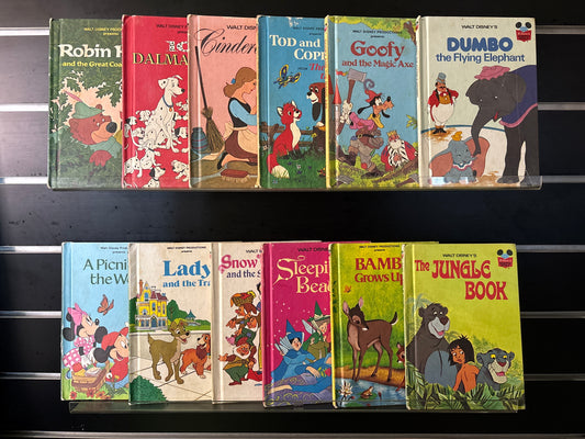 DISNEY c1974 Collectable Classics - Bundle of 12 - Assorted Titles in Disney's Wonderful World of Reading Collection (Min. fair condition)