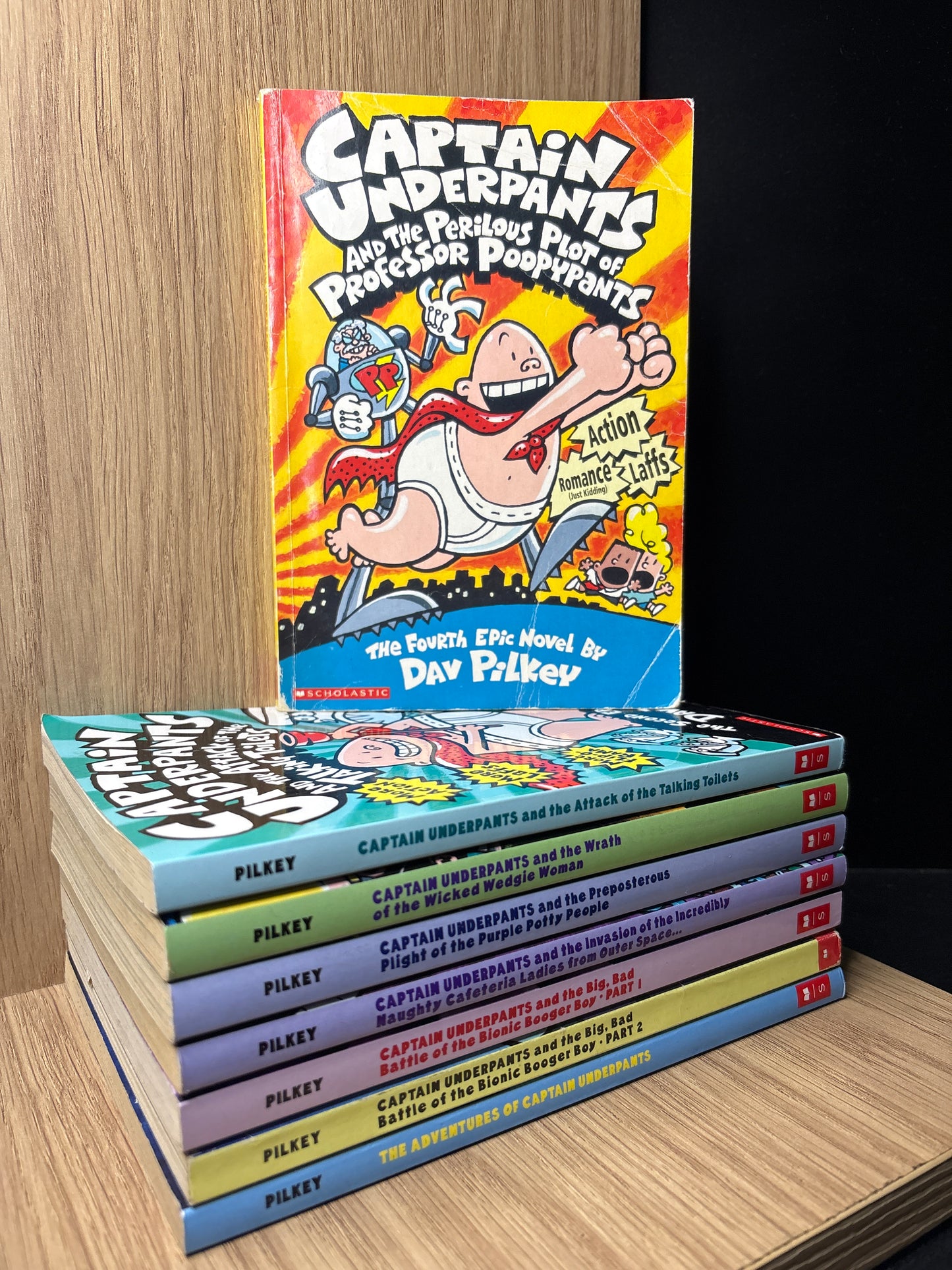 PILKEY, Dav 'Captain Underpants' Assorted Titles Bundle of 8 (Min. fair condition)