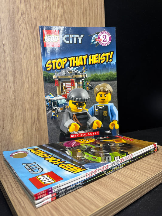 SCHOLASTIC LEVEL 2 SERIES: LEGO CITY + JURASSIC WORLD Bundle of 5 (Min. good condition)