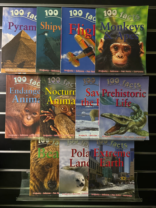 MILES, KELLY - Bundle of 11 - Assorted 100 Facts books by Miles Kelly (Min. fair condition)