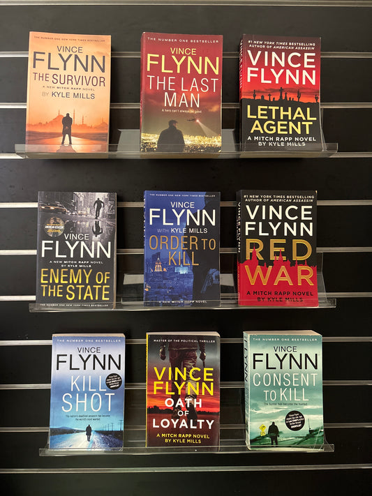 FLYNN, Vince - Bundle of 9 - Assorted Titles in Mitch Rapp Series (Min. fair condition)