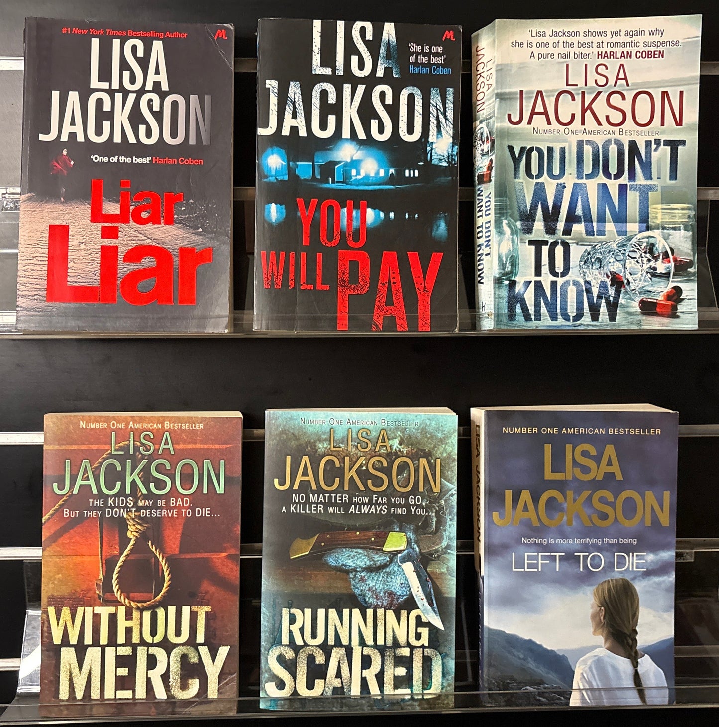JACKSON, Lisa Standalone Titles and 'Alvarez + Pescoli' Series #1 Bundle of 6 (Min. fair condition)