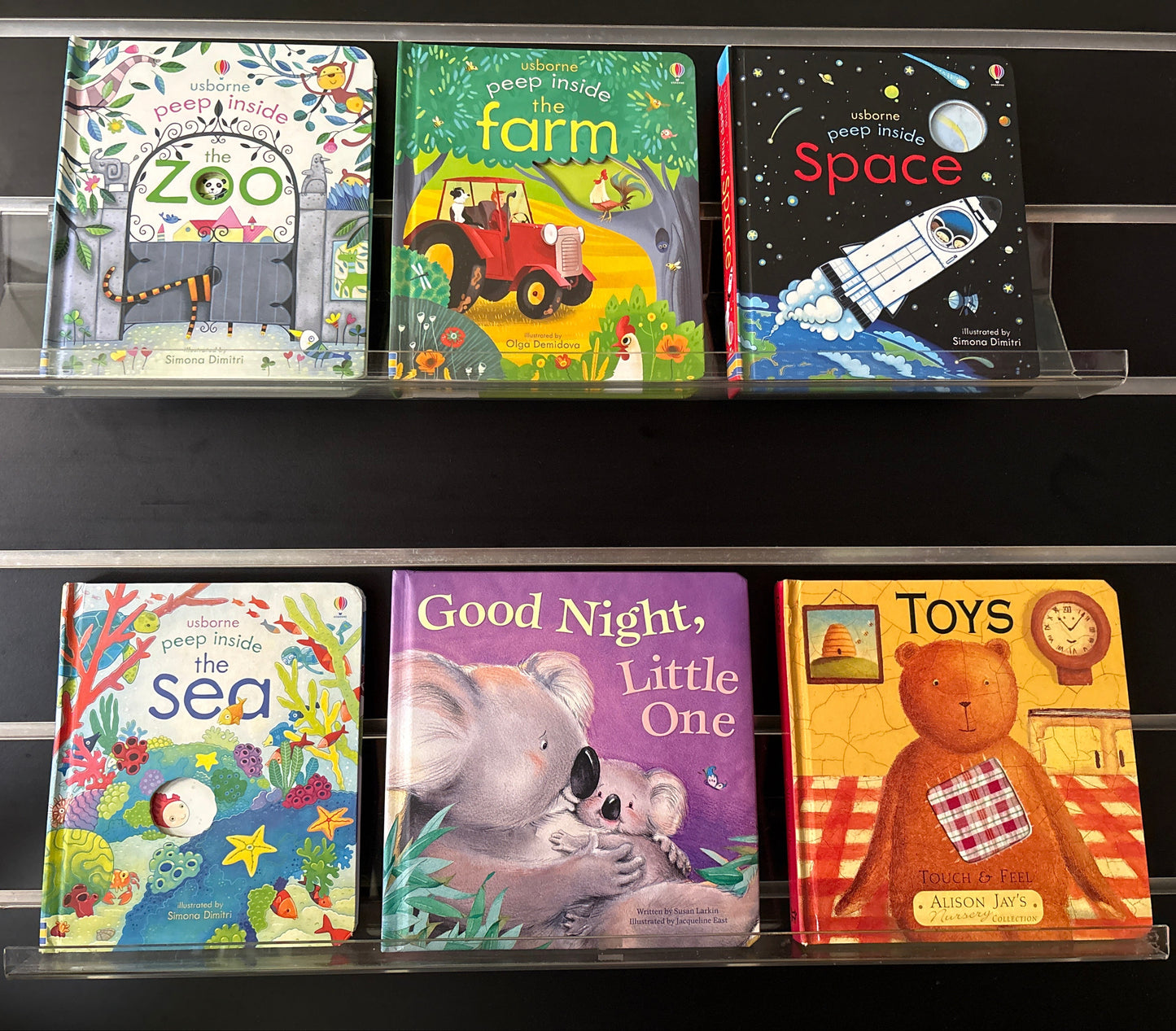 USBORNE PEEP INSIDE Series Assorted Titles plus 2 Bonus books Bundle of 6 (Min. fair condition)