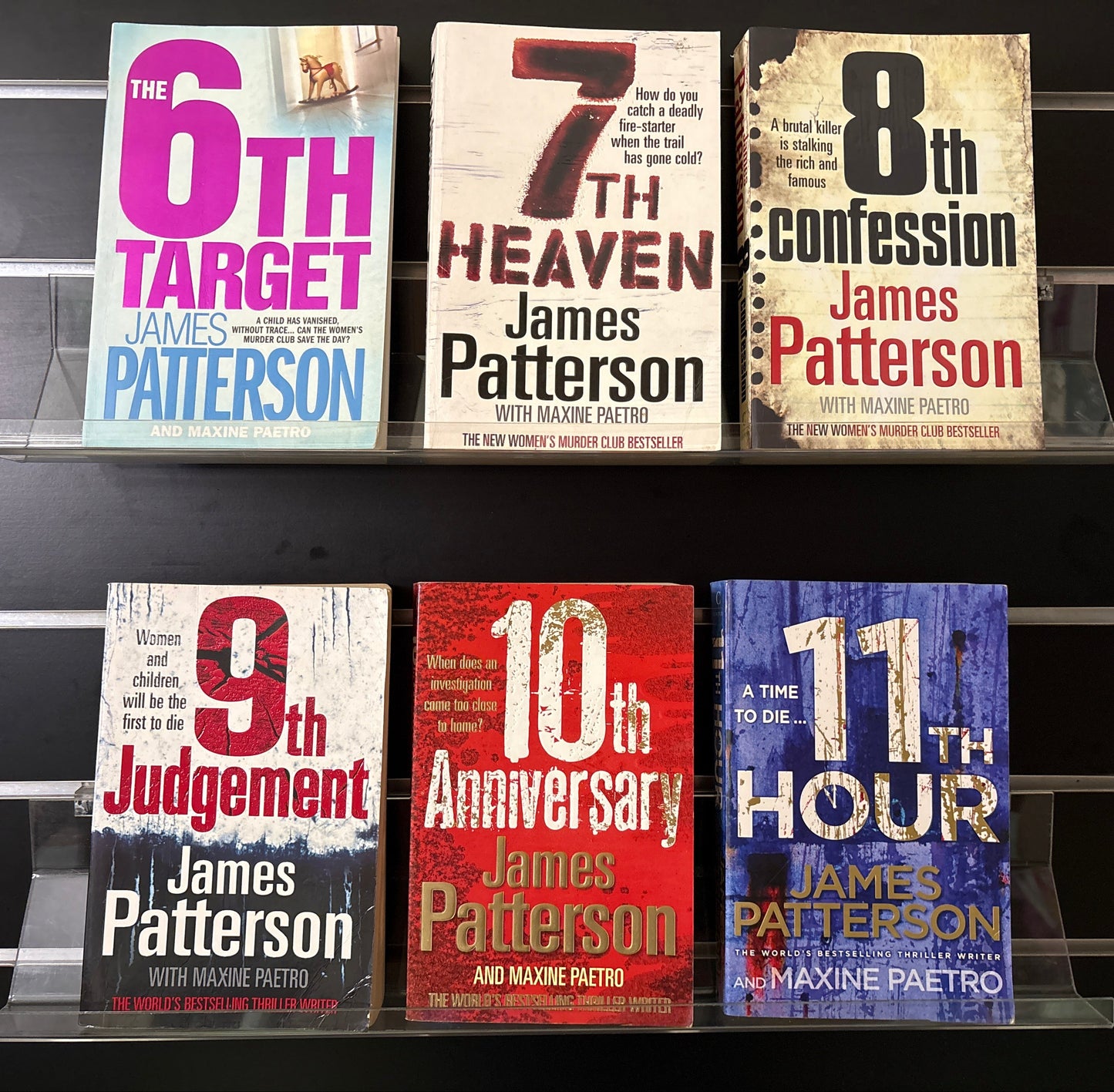 PATTERSON, James 'Women's Murder Club' Series Books #6-11 Bundle of 6 (Min. fair condition)