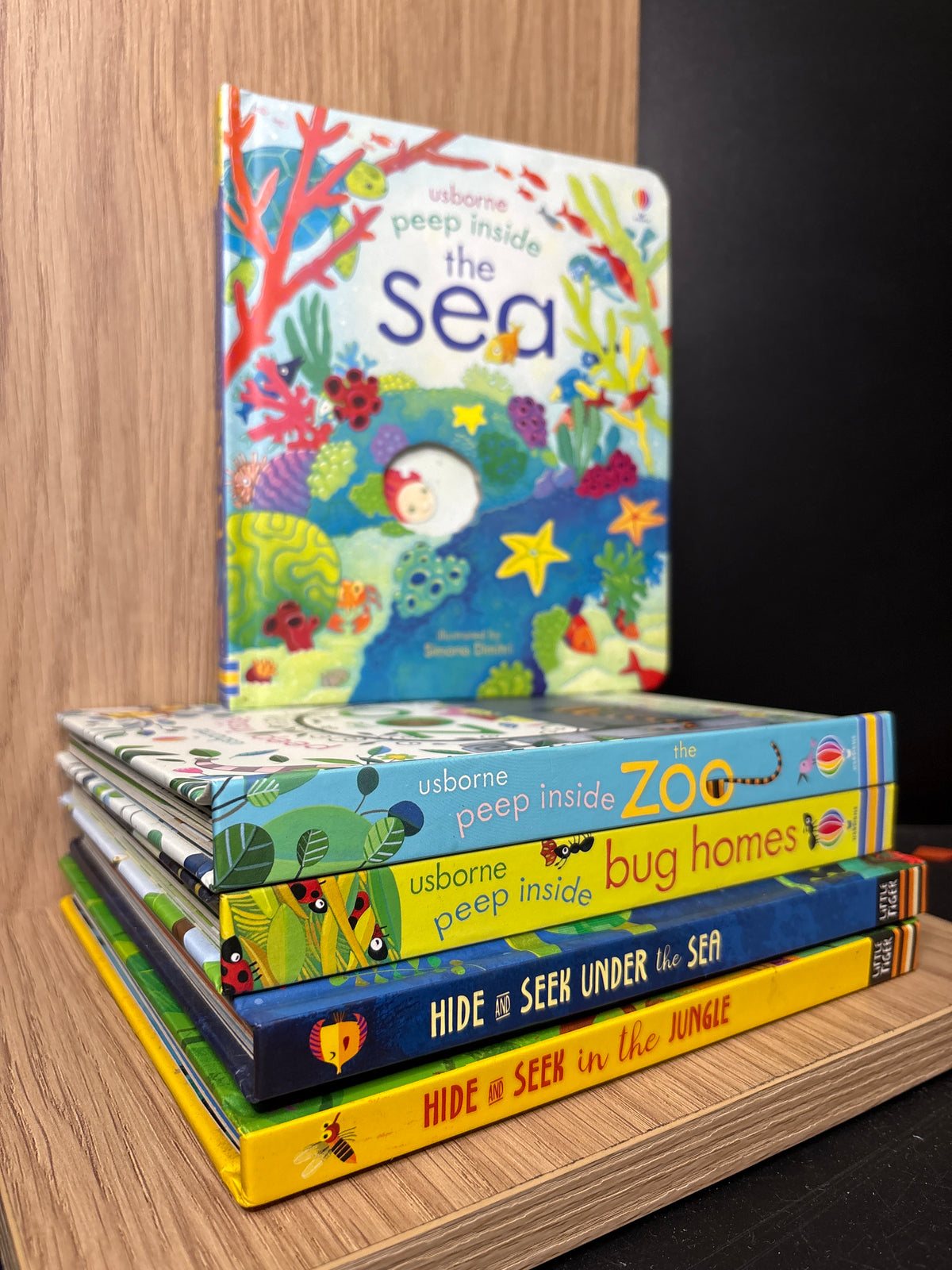 USBORNE 'Peep Inside' and 'Hide and Seek' Assorted Standalone Titles Bundle of 5 (Min. good condition)