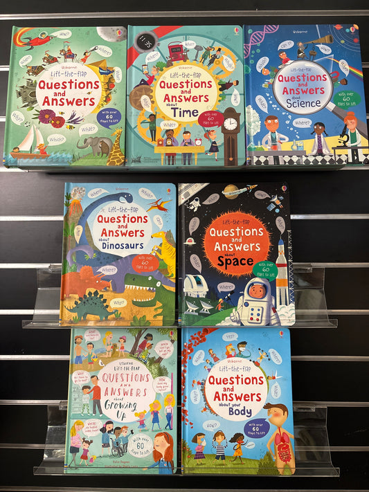 USBORNE Questions + Answers Assorted Standalone Titles Bundle of 7 (Min. fair condition)