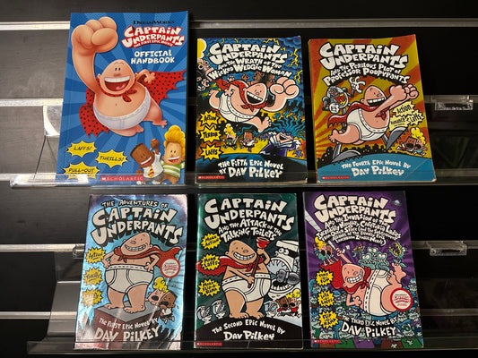 PILKEY, Dav 'Captain Underpants' Assorted Titles Bundle of 6 (Min. fair condition)