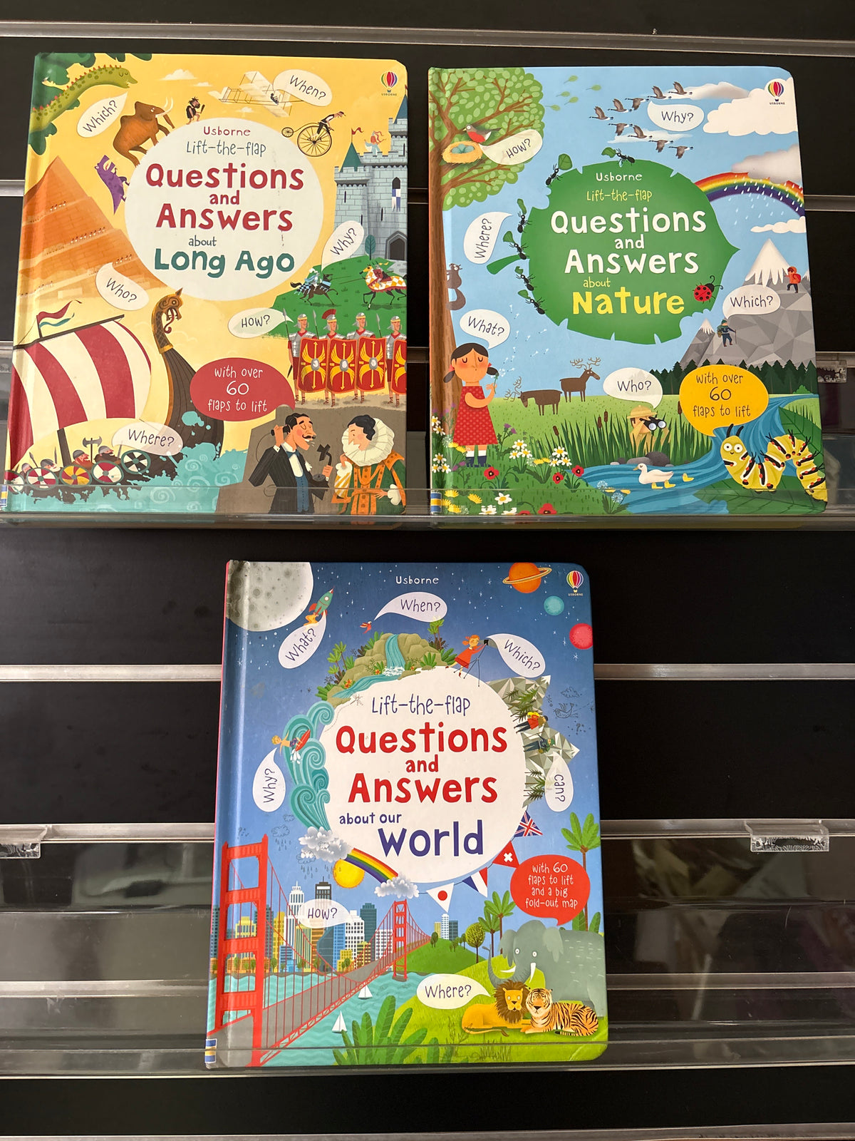 USBORNE 'Questions and Answers' Lift The Flap Books Bundle of 3 (Min. good condition)