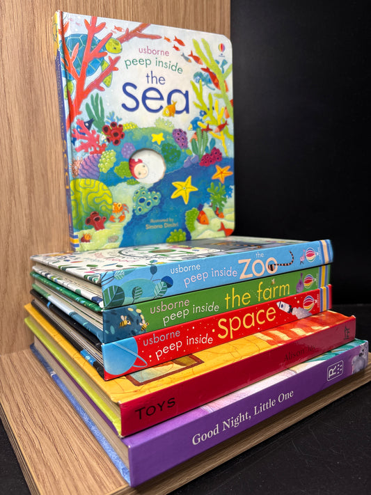 USBORNE PEEP INSIDE Series Assorted Titles plus 2 Bonus books Bundle of 6 (Min. fair condition)