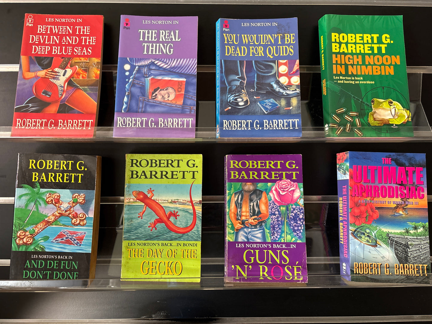 BARRETT, Robert G. 'Les Norton' Assorted Titles Plus Bonus book bundle of 8 (min. fair condition)