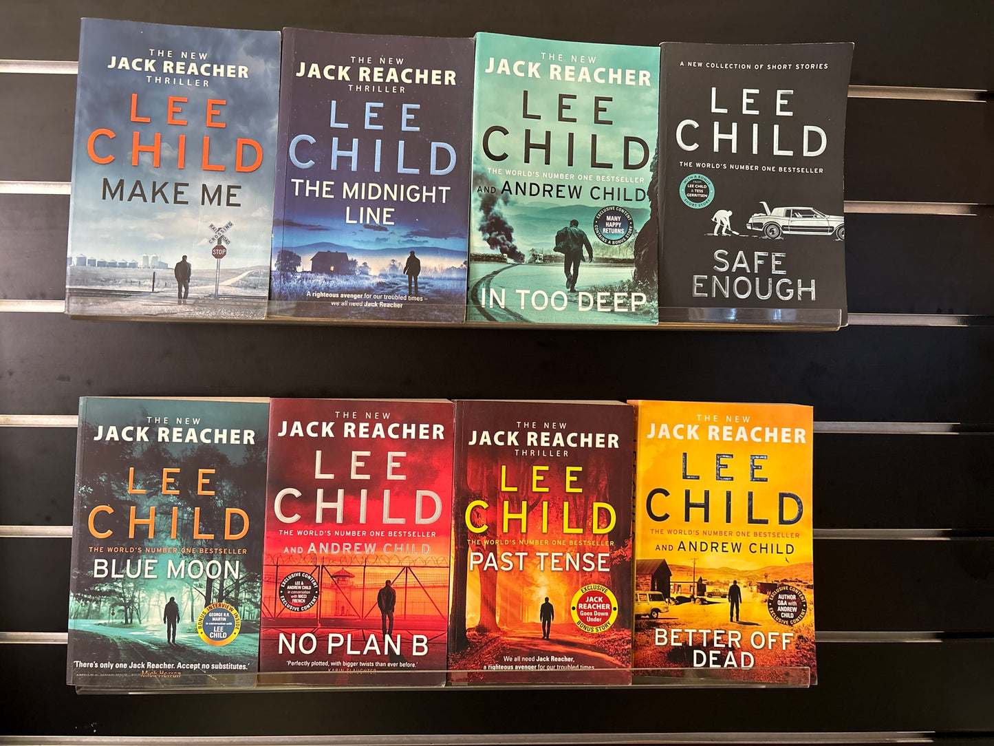 CHILD, Lee - Bundle of 8 - Assorted Jack Reacher Series Titles and Bonus Short Stories (Min fair condition)
