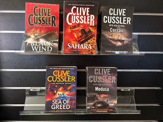 CUSSLER, Clive - Bundle of 5 - Selected Standalone Titles/ Assorted Series (Min good condition)